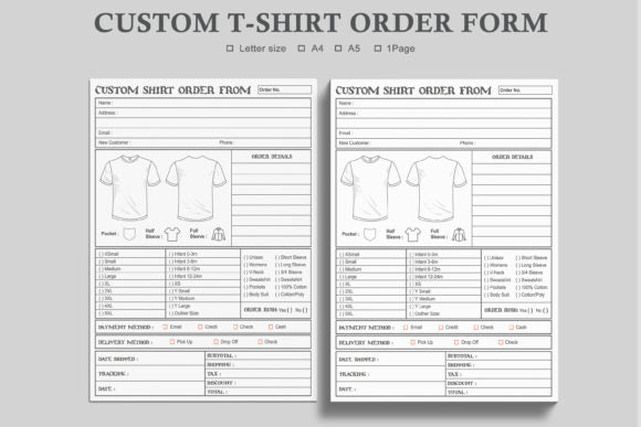 T Shirt Order Form