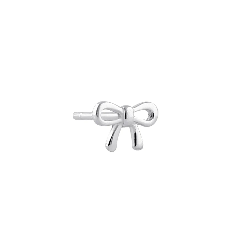 Sterling Silver Dainty Bow Stud Earrings