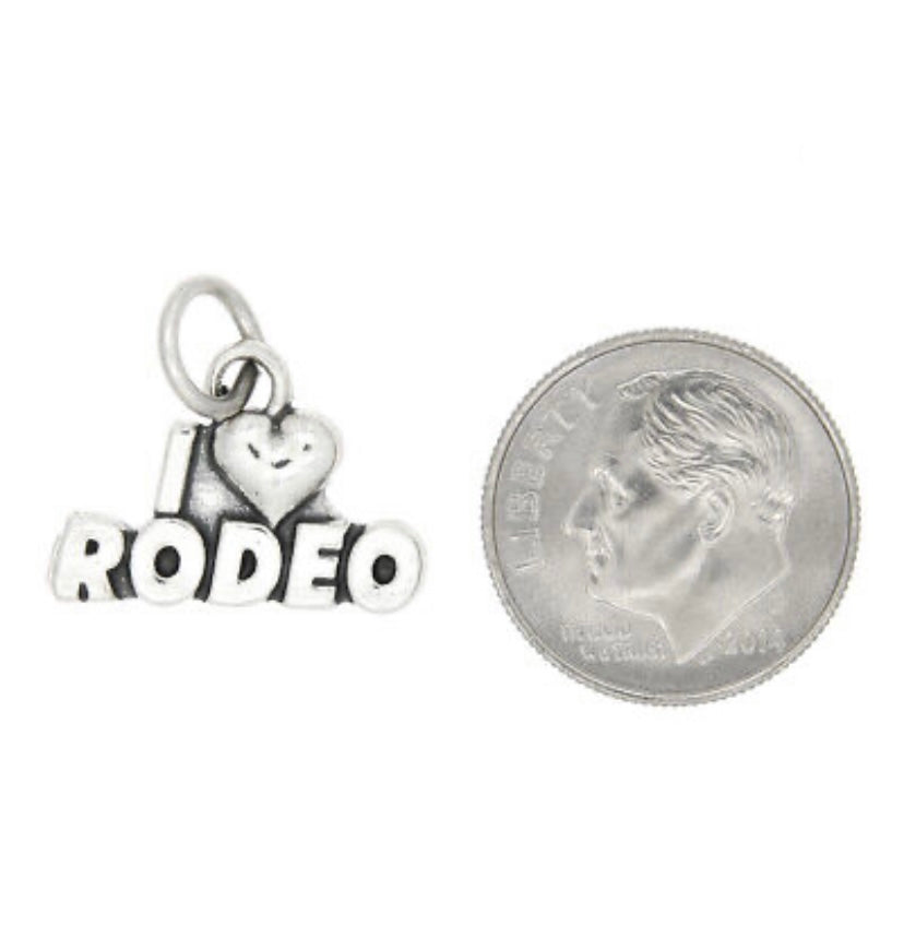 I Love Rodeo Word Charm