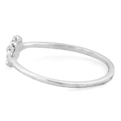 Anillo de flor de plata de ley 