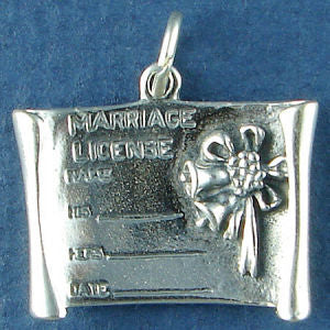 Marriage License Bell Charm