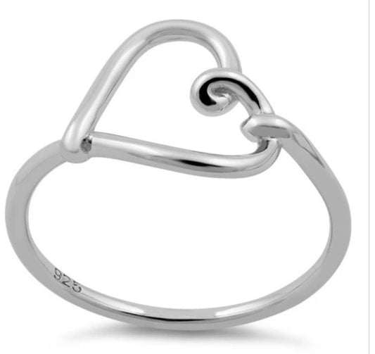 Sterling Silver Heart Knot Ring