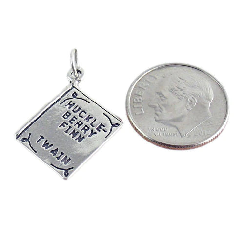 "Huckleberry Finn by Twain" Book Charm with Euro Bead