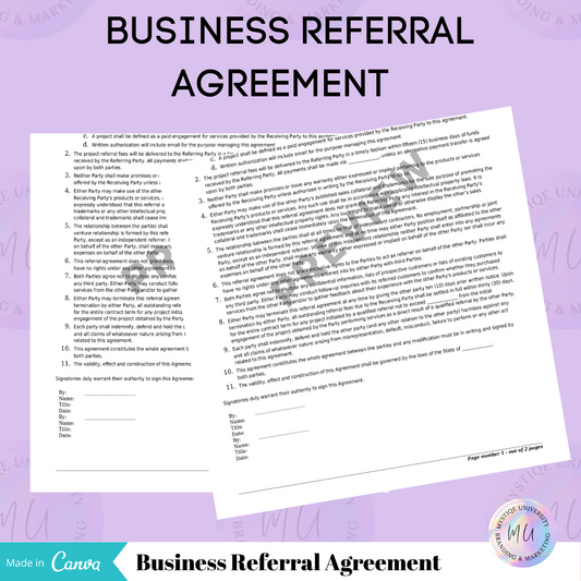 Business Referral Agreement