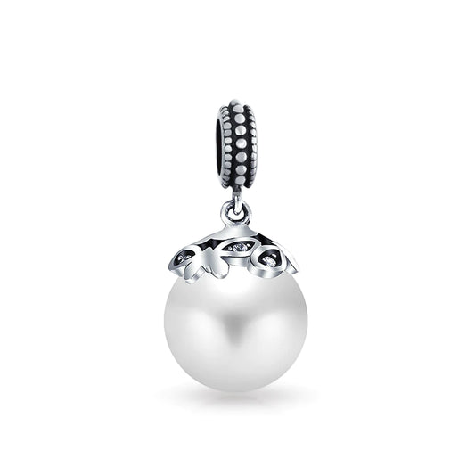 Antique Style Imitation Pearl Dangle Bead Charm