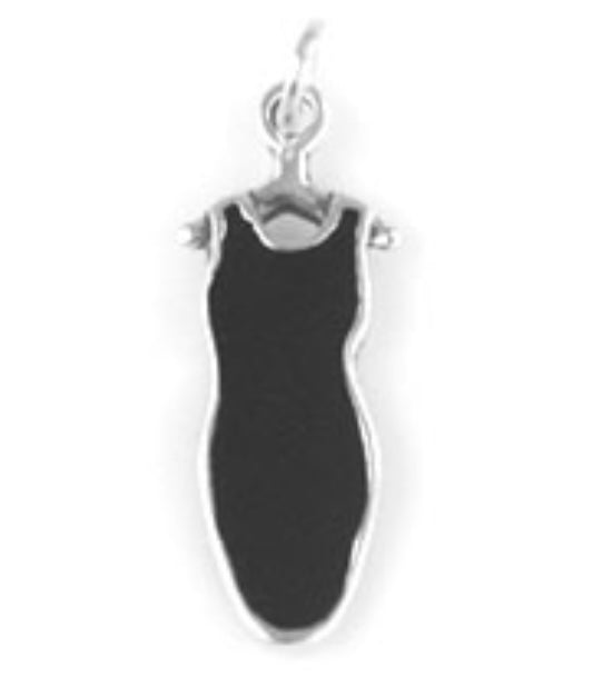 Black Enamel Dress Charm