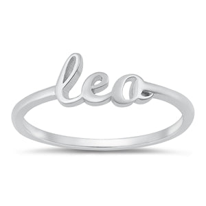 Sterling Silver Script Zodiac Ring