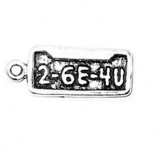 2-6E-4U Vanity Plate Text Charm