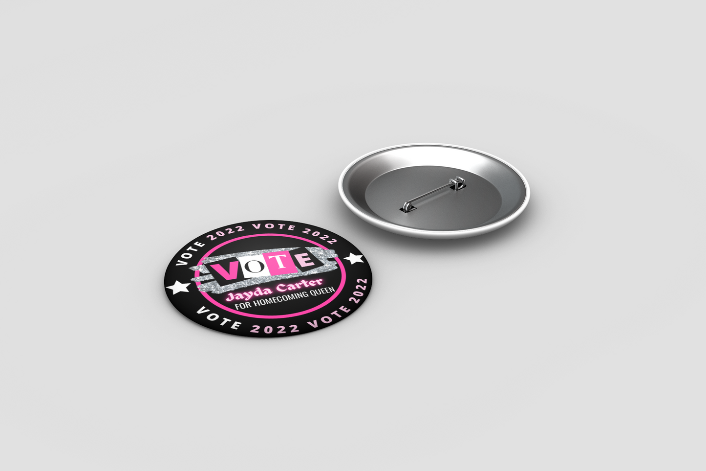 Pin Badge Lying on Surface Mockup