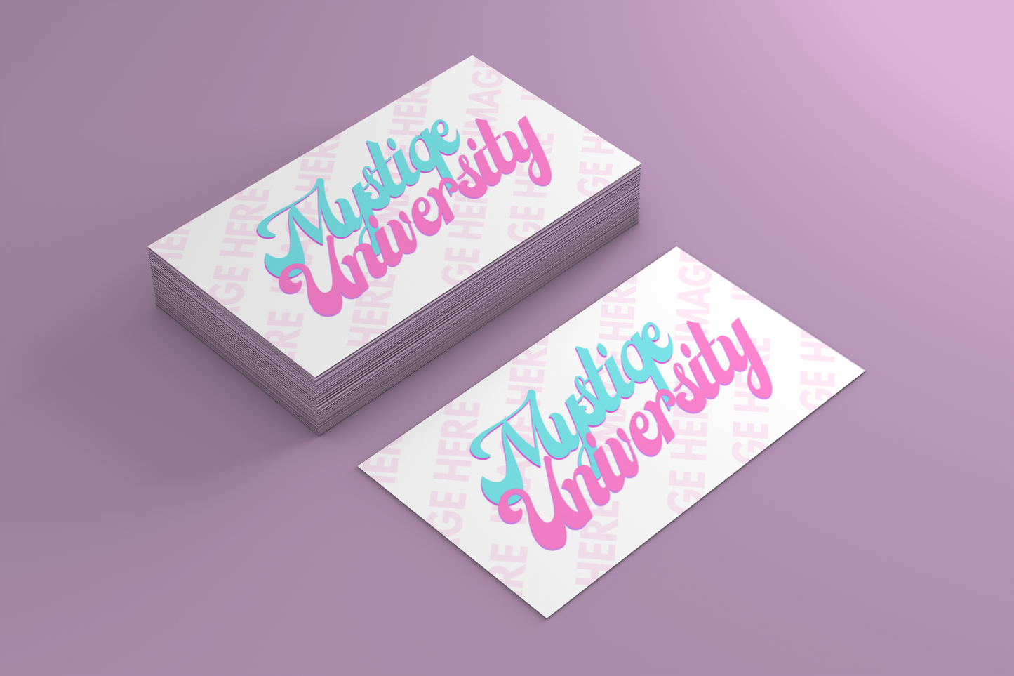 Business Cards on Surface Mockup