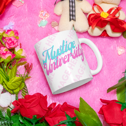 Mockup of a Mug Circled By Flowers and Teddy Bears