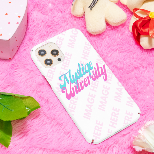 Back Case Smartphone Mockup on the Top of a Pink Cozy Carpet