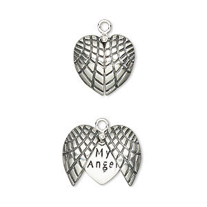 "My Angel" Puffed Heart Charm