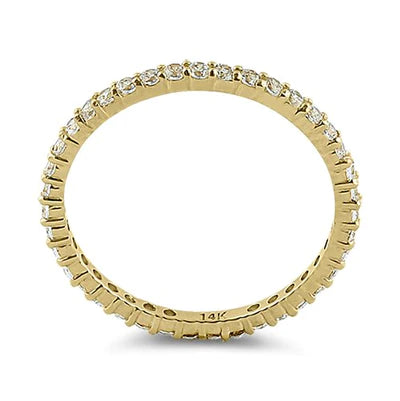 Solid 14K Yellow Gold Eternity CZ Ring