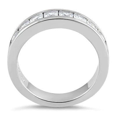 Sterling Silver 8 Square Clear CZ Ring