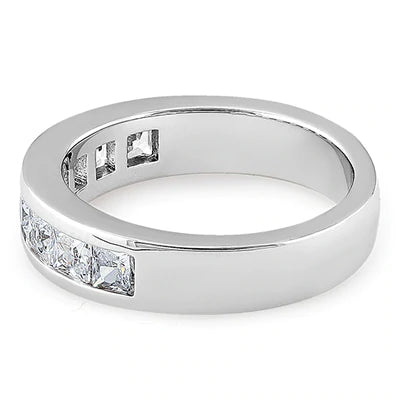 Sterling Silver 8 Square Clear CZ Ring