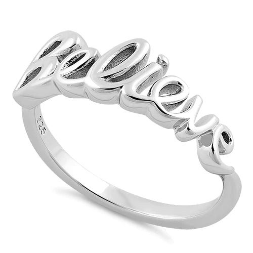 Sterling Silver "Believe" Ring