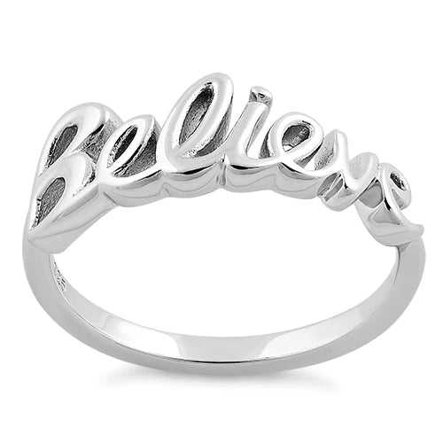 Sterling Silver "Believe" Ring