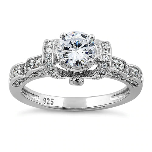 Sterling Silver Lavish Round Cut Clear CZ Ring