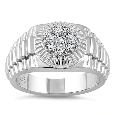 Sterling Silver Men's Premium CZ Ring